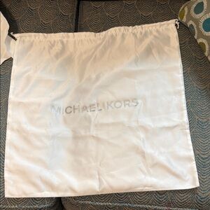 Michael Kors Silver Logo White Bag